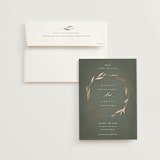 "Minimal Circle" - Save the Dates in Moss by Kelly Schmidt - Save the Date with Envelope