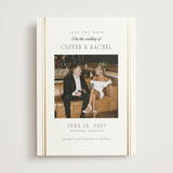 "Side Stripe" - Save the Dates in Pearl by Nicole Walsh - Front