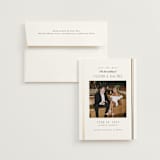 "Side Stripe" - Save the Dates in Pearl by Nicole Walsh - Save the Date with Envelope