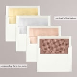 "Lovely stack" - Save the Dates in Blush by Stacey Meacham - Envelope Liner Options