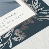 "Our Day" - Save the Dates in Navy by Susan Moyal - Detail
