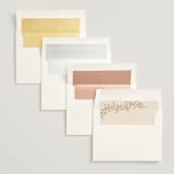 "floral crest" - Save the Dates in Champagne by Cass Loh - Envelope Liner Options