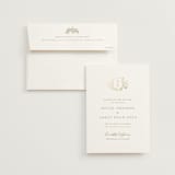 "floral crest" - Save the Dates in Champagne by Cass Loh - Save the Date with Envelope
