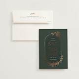 "Bliss" - Save the Dates in Basil by Leah Bisch - Save the Date with Envelope