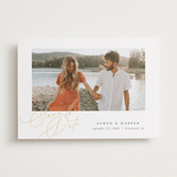 "Modern Script" - Save the Dates in Pearl by Melanie Kosuge - Front