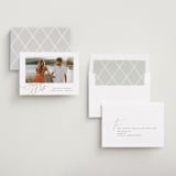 "Modern Script" - Save the Dates in Pearl by Melanie Kosuge - Assembled
