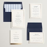 "Anchored" - Save the Dates in Royal Navy by Olivia Raufman - Matching Invitation Suite
