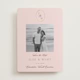 "Scallop Monogram" - Save the Dates in Rose Quartz by Emily Betts - Front