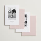 "Scallop Monogram" - Save the Dates in Rose Quartz by Emily Betts - Back of Card Options