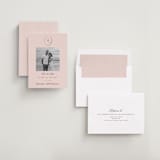 "Scallop Monogram" - Save the Dates in Rose Quartz by Emily Betts - Assembled