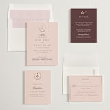 "Scallop Monogram" - Save the Dates in Rose Quartz by Emily Betts - Matching Invitation Suite