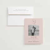 "Scallop Monogram" - Save the Dates in Rose Quartz by Emily Betts - Save the Date with Envelope