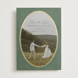 "Vintage Oval" - Save the Dates in Rosemary by Emily Betts - Front