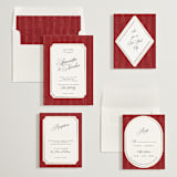 "Moiré" - Save the Dates in Crimson by Studio Suku - Matching Invitation Suite
