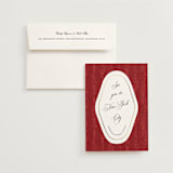 "Moiré" - Save the Dates in Crimson by Studio Suku - Save the Date with Envelope