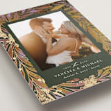"Floral Foil" - Save the Dates in Sage by Jessica Corliss - Detail
