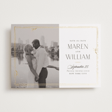 "Sable" - Save the Dates in Linen by Robert and Stella - Front