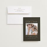 "Grand" - Save the Dates in Charcoal by Beth Schneider - Save the Date with Envelope