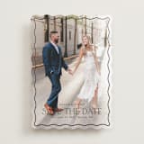 "Scalloped Border" - Save the Dates in Ebony by Kaydi Bishop - Front
