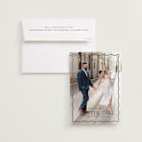 "Scalloped Border" - Save the Dates in Ebony by Kaydi Bishop - Save the Date with Envelope