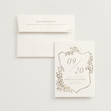 "Emblem" - Save the Dates in Champagne by Leah Bisch - Save the Date with Envelope