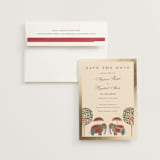 "Indian Elephant" - Save the Dates in Honey by Teju Reval - Save the Date with Envelope