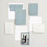 "Polished" - Save the Dates in Powder Blue by Jennifer Postorino - Matching Invitation Suite