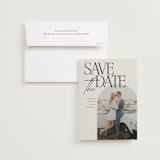 "Penelope" - Save the Dates in Ecru by Morgan Kendall - Save the Date with Envelope