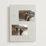 "Stacked" - Save the Dates in Almond by Emily Betts - Front
