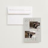 "Stacked" - Save the Dates in Almond by Emily Betts - Save the Date with Envelope