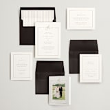 "Framed Monogram" - Save the Dates in Linen by Kelly Schmidt - Matching Invitation Suite