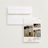 "tri-photo save the date" - Save the Dates in Veil by Elsa Duncan - Save the Date with Envelope