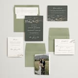 "Peaks" - Save the Dates in Hunter by Sarah Brown - Matching Invitation Suite