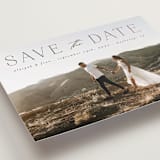 "Classic Lettering" - Save the Dates in Charcoal by Morgan Kendall - Detail