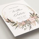 "Botanical Edge" - Save the Dates in Blush by Susan Moyal - Detail