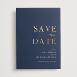 "Greyson" - Save the Dates in Navy by Sarah Wilde - Front