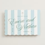 "Palm Stripes" - Save the Dates in Low Tide by Susan Zinader - Front