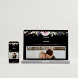 "Bold Bouquet" - Save the Dates in Midnight by Susan Moyal - FREE Wedding Website