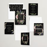 "Bold Bouquet" - Save the Dates in Midnight by Susan Moyal - Matching Invitation Suite