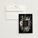 "Bold Bouquet" - Save the Dates in Midnight by Susan Moyal - Save the Date with Envelope