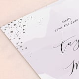 "Formal Watercolor" - Save the Dates in Lavender by Jennifer Postorino - Detail