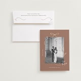 "Gentle Bow" - Save the Dates in Coffee by Elly - Save the Date with Envelope
