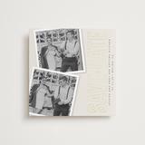 "Simple Squares" - Save the Dates in Cream by Ilene Guy - Front