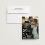 "Celebration" - Save the Dates in Pearl by Olivia Goree - Save the Date with Envelope