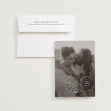 "Elegantly Scripted" - Save the Dates in Cream by Hooray Creative - Save the Date with Envelope