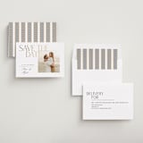 "Delicate Headline" - Save the Dates in Coconut by Susan Zinader - Assembled