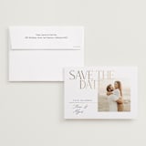 "Delicate Headline" - Save the Dates in Coconut by Susan Zinader - Save the Date with Envelope