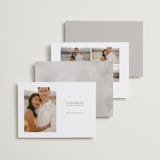 "Serene" - Save the Dates in Powder by Everett Paper Goods - Back of Card Options
