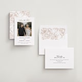 "Gilded Ampersand" - Save the Dates in Cotton by Jennifer Postorino - Assembled