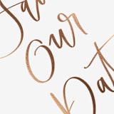 "Lettered sign" - Save the Dates in Cotton by Stacey Meacham - Detail